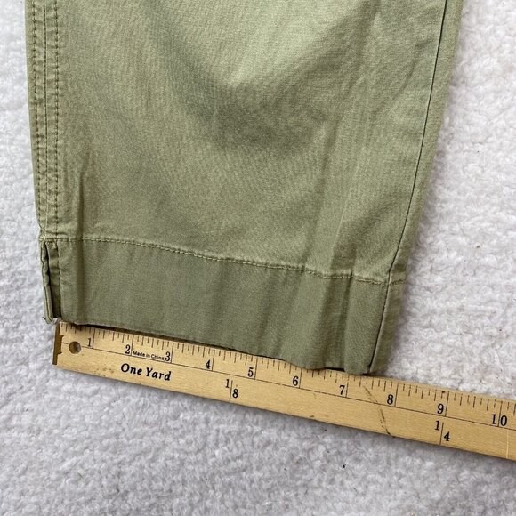 Bandolino Blu Pants Womens 8 Green Straight Crop High‎ Rise Stretch Dbl Button - Picture 8 of 15